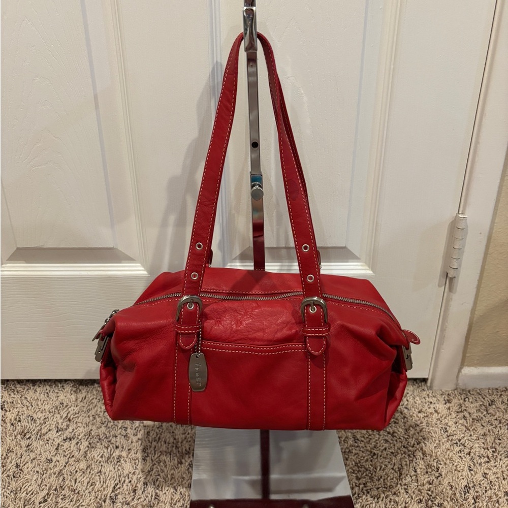 Y2K Tignanello Leather Shoulder Bag in Red